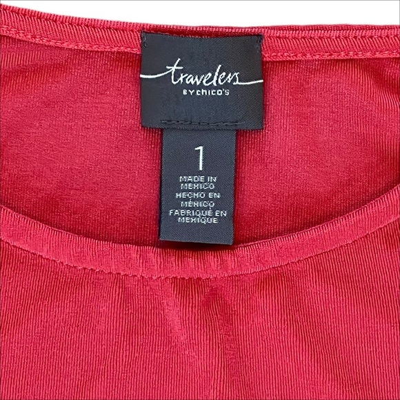 TRAVELER'S by CHICO'S Orange Pullover Sleeve Cut Outs Chico'2 Size 1 or US 8 - Picture 4 of 5